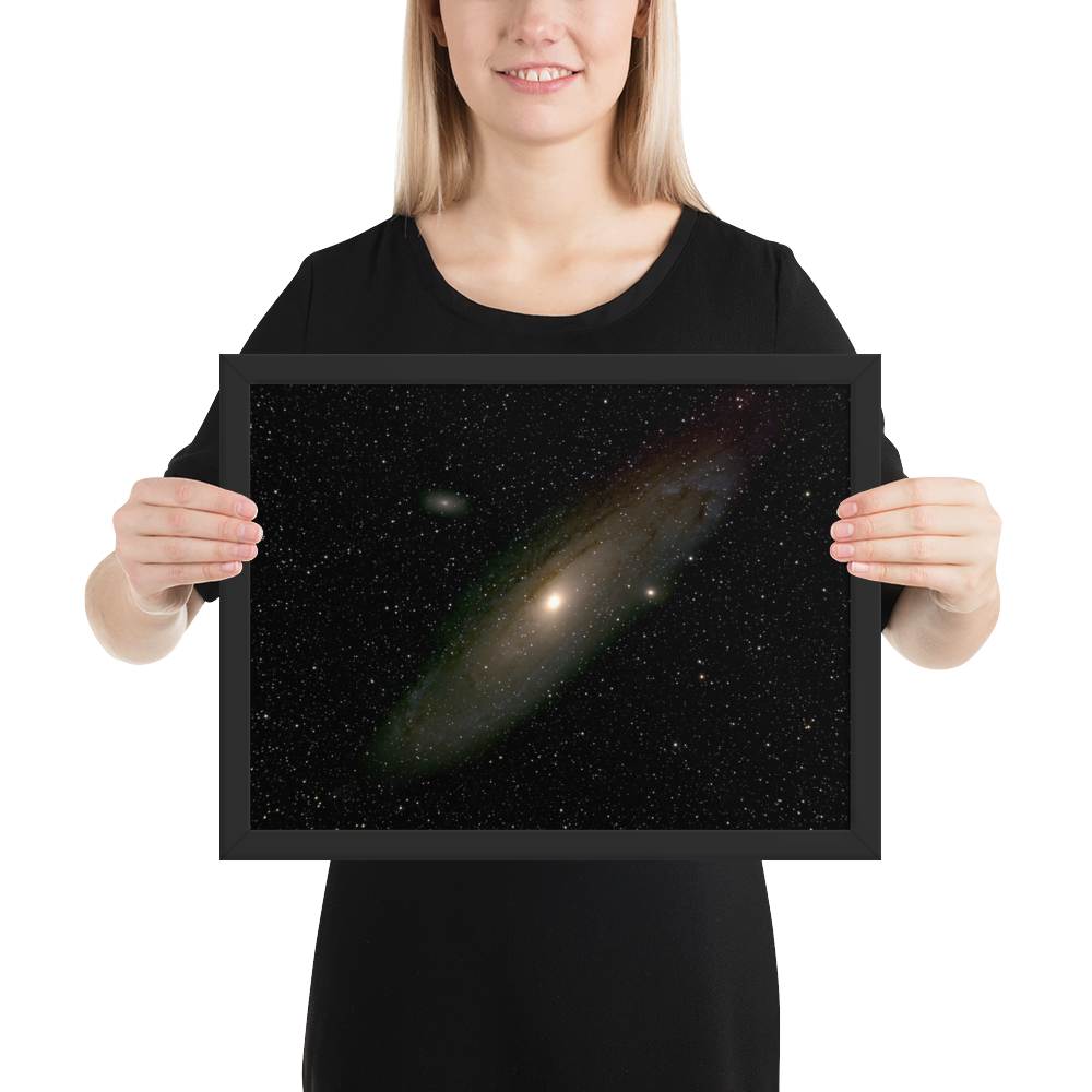 Andromeda Galaxy Unveiled: Premium Framed Astrophotography Luster Print