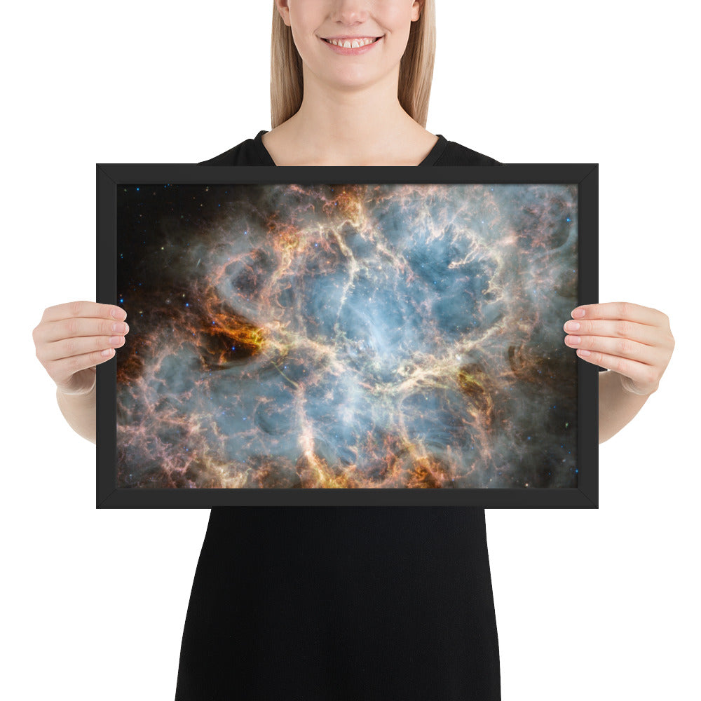 Crab Nebula from JWST Print with Frame in Galactic Sizes