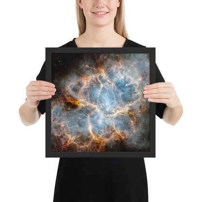 Crab Nebula from JWST Print with Frame in Galactic Sizes