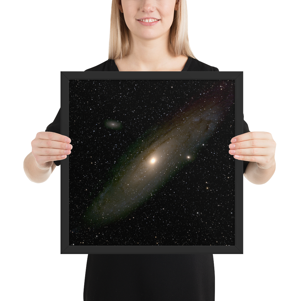 Andromeda Galaxy Unveiled: Premium Framed Astrophotography Luster Print