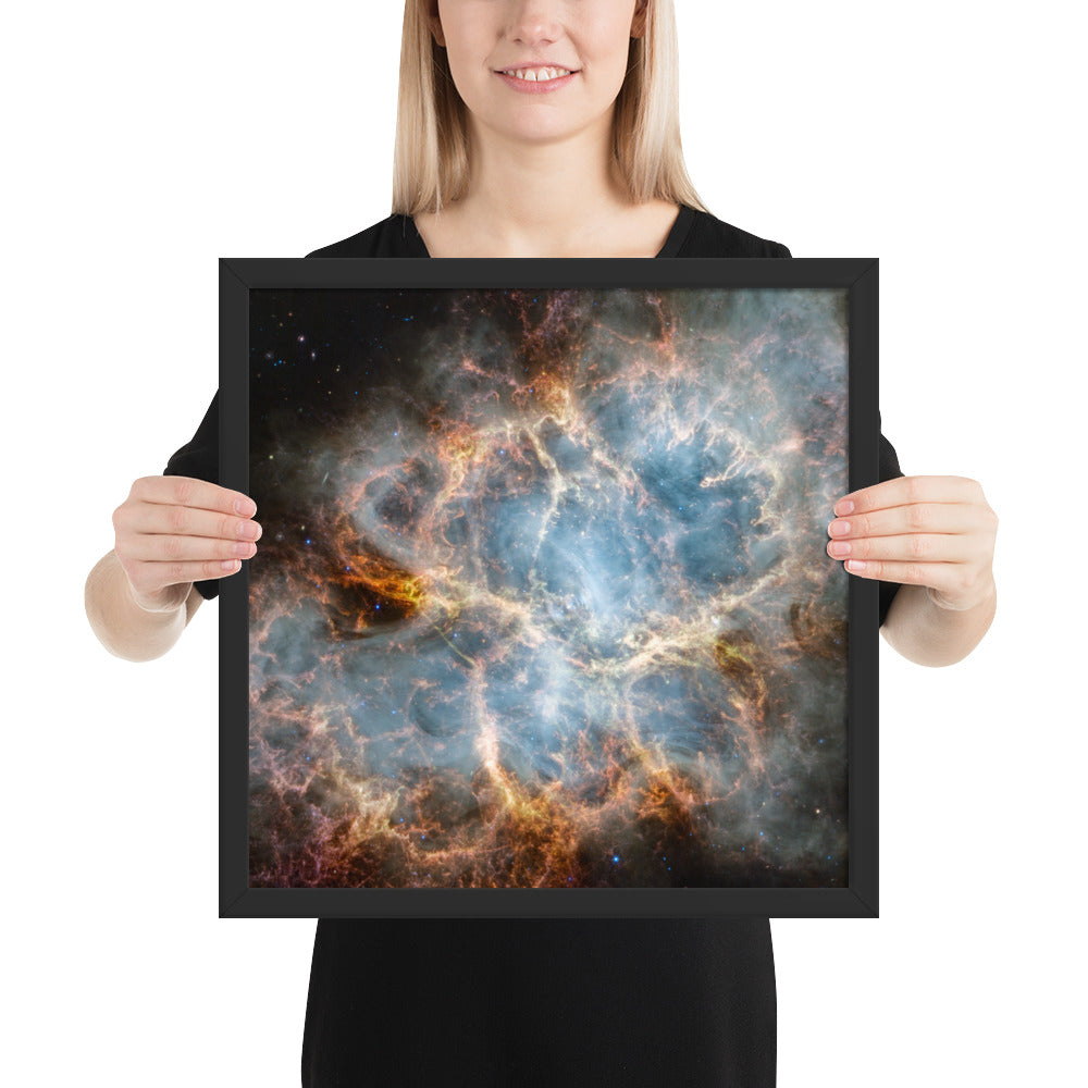 Crab Nebula from JWST Print with Frame in Galactic Sizes