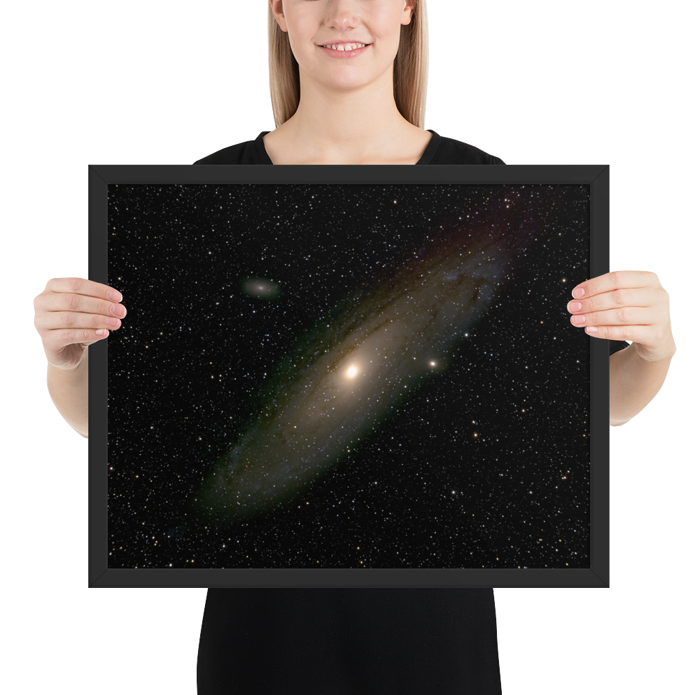 Andromeda Galaxy Unveiled: Premium Framed Astrophotography Luster Print
