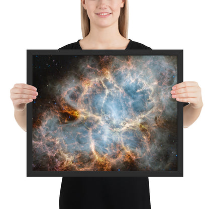 Crab Nebula from JWST Print with Frame in Galactic Sizes