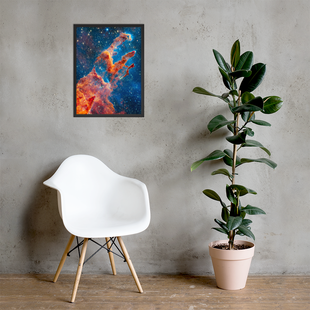 Framed James Webb Space Telescope Wonders: Pillars of Creation - Lustrous Photo Poster Print - Various Sizes
