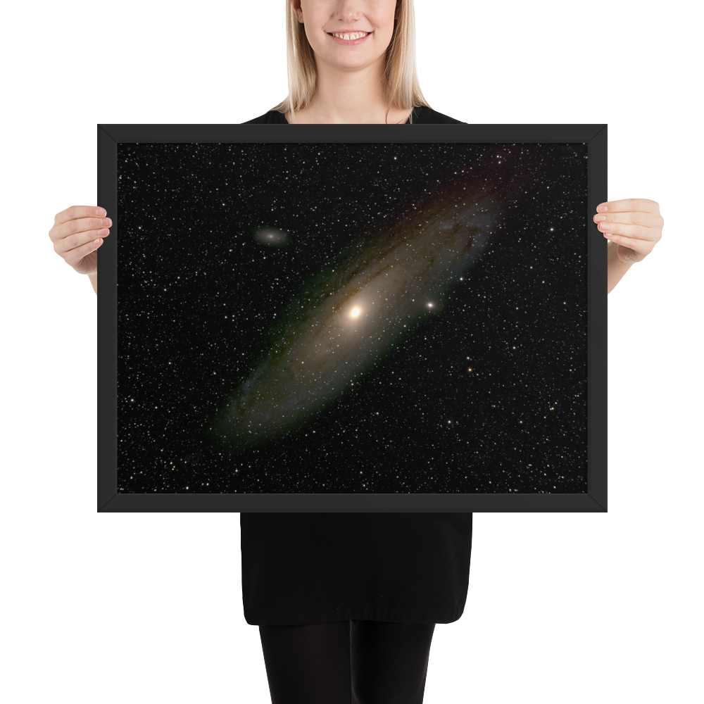 Andromeda Galaxy Unveiled: Premium Framed Astrophotography Luster Print
