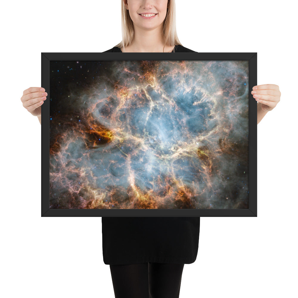 Crab Nebula from JWST Print with Frame in Galactic Sizes