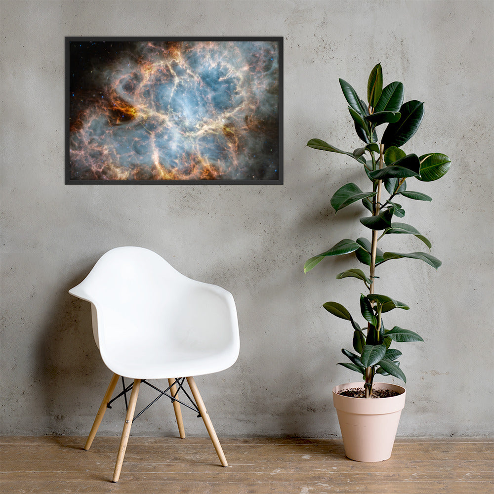 Crab Nebula from JWST Print with Frame in Galactic Sizes
