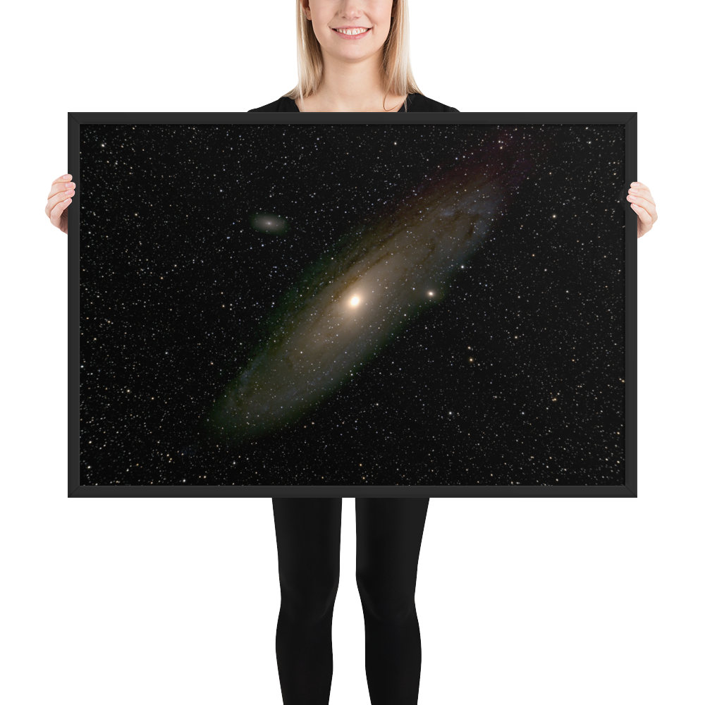 Andromeda Galaxy Unveiled: Premium Framed Astrophotography Luster Print