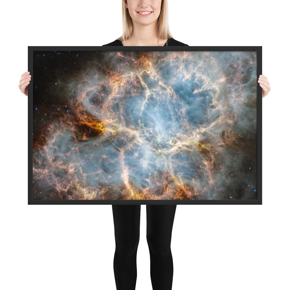 Crab Nebula from JWST Print with Frame in Galactic Sizes