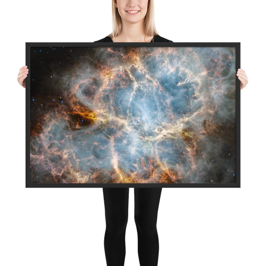Crab Nebula from JWST Print with Frame in Galactic Sizes