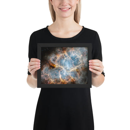 Crab Nebula from JWST Print with Frame in Galactic Sizes