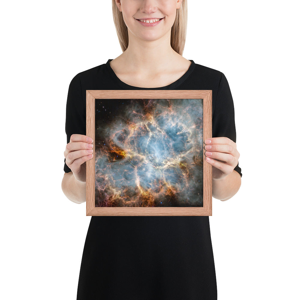 Crab Nebula from JWST Print with Frame in Galactic Sizes