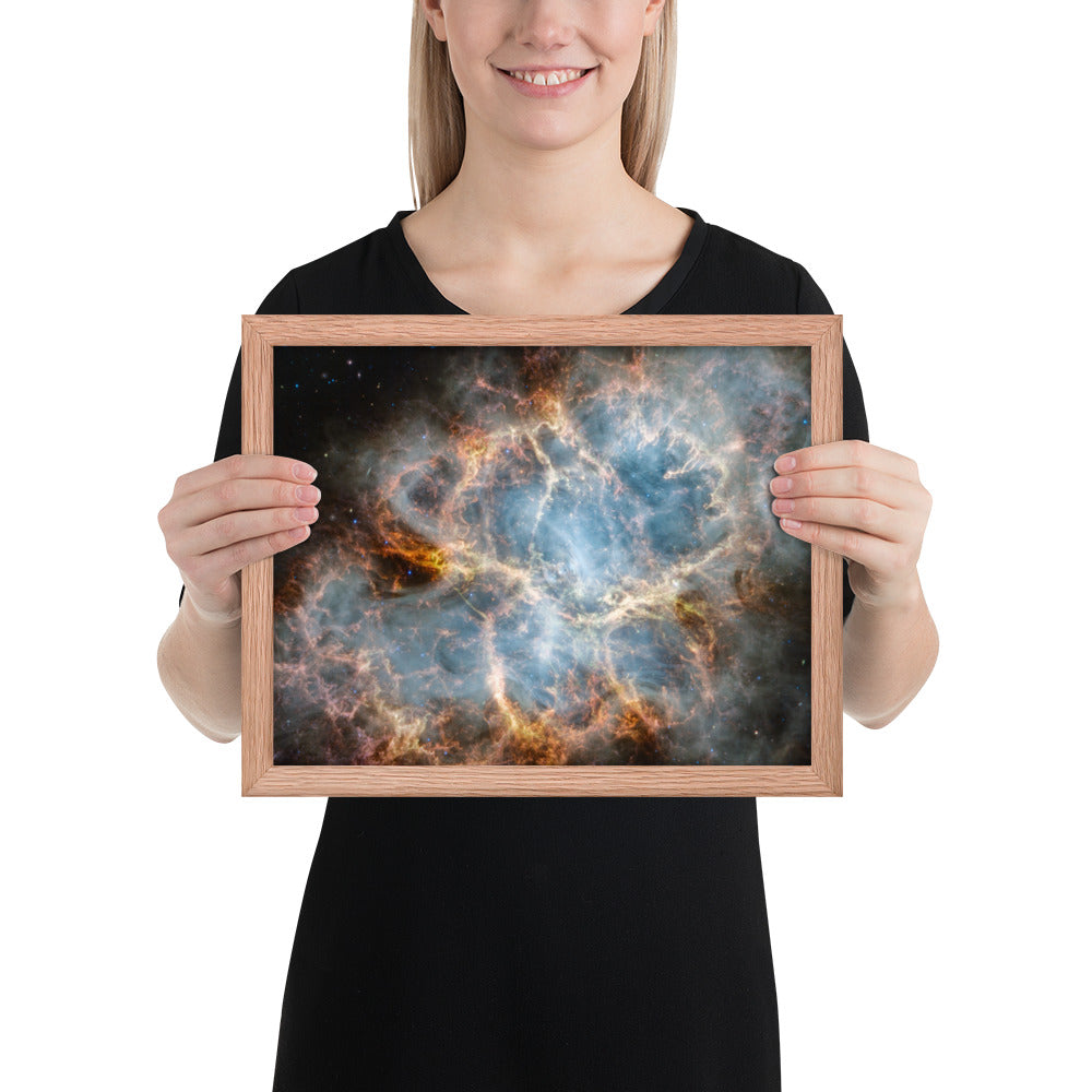 Crab Nebula from JWST Print with Frame in Galactic Sizes