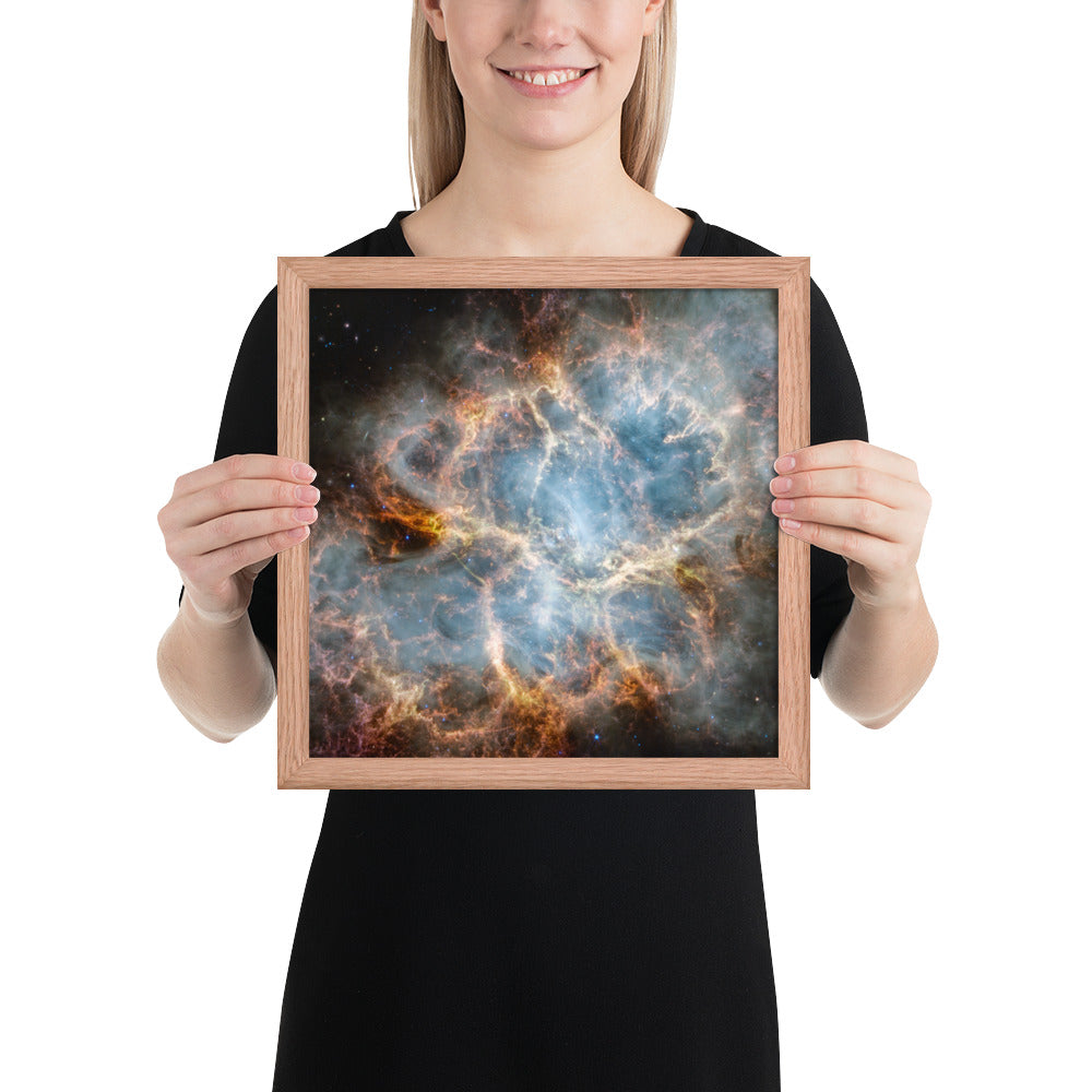 Crab Nebula from JWST Print with Frame in Galactic Sizes
