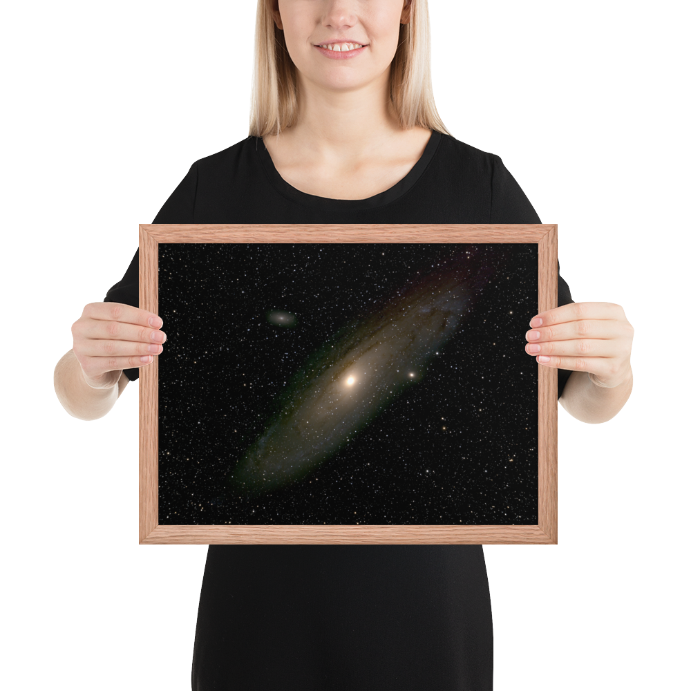 Andromeda Galaxy Unveiled: Premium Framed Astrophotography Luster Print
