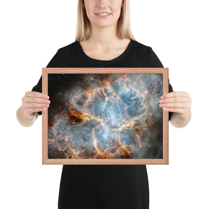 Crab Nebula from JWST Print with Frame in Galactic Sizes