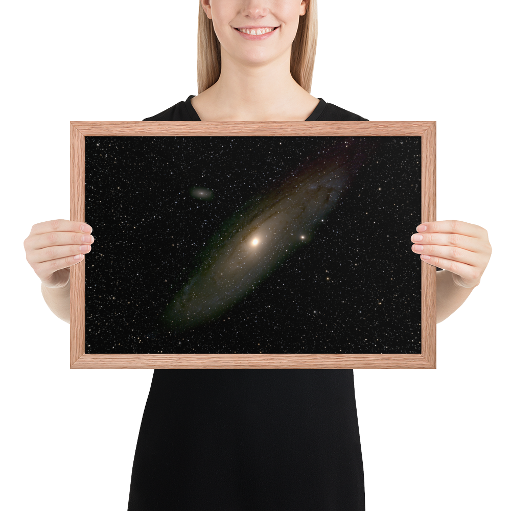 Andromeda Galaxy Unveiled: Premium Framed Astrophotography Luster Print