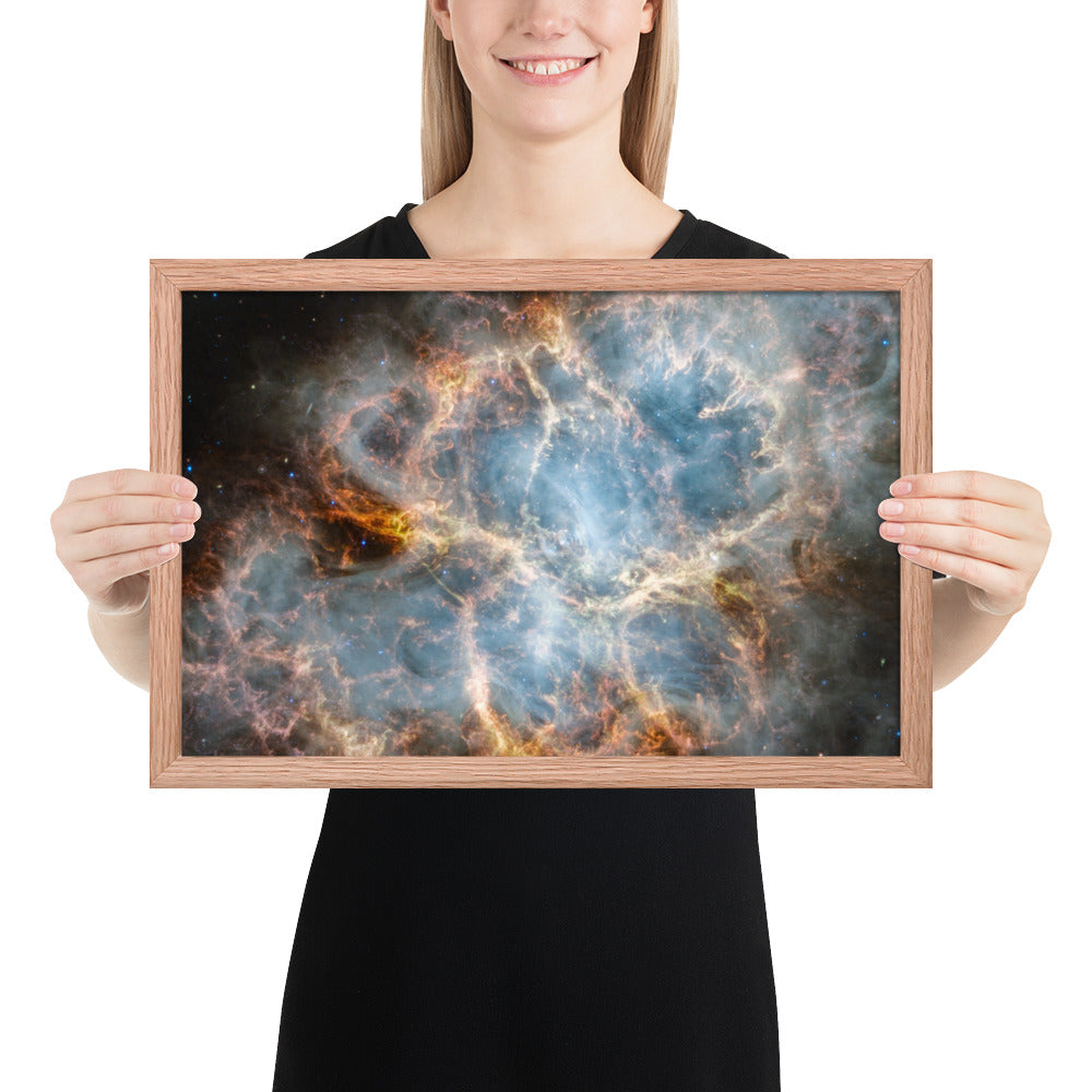 Crab Nebula from JWST Print with Frame in Galactic Sizes