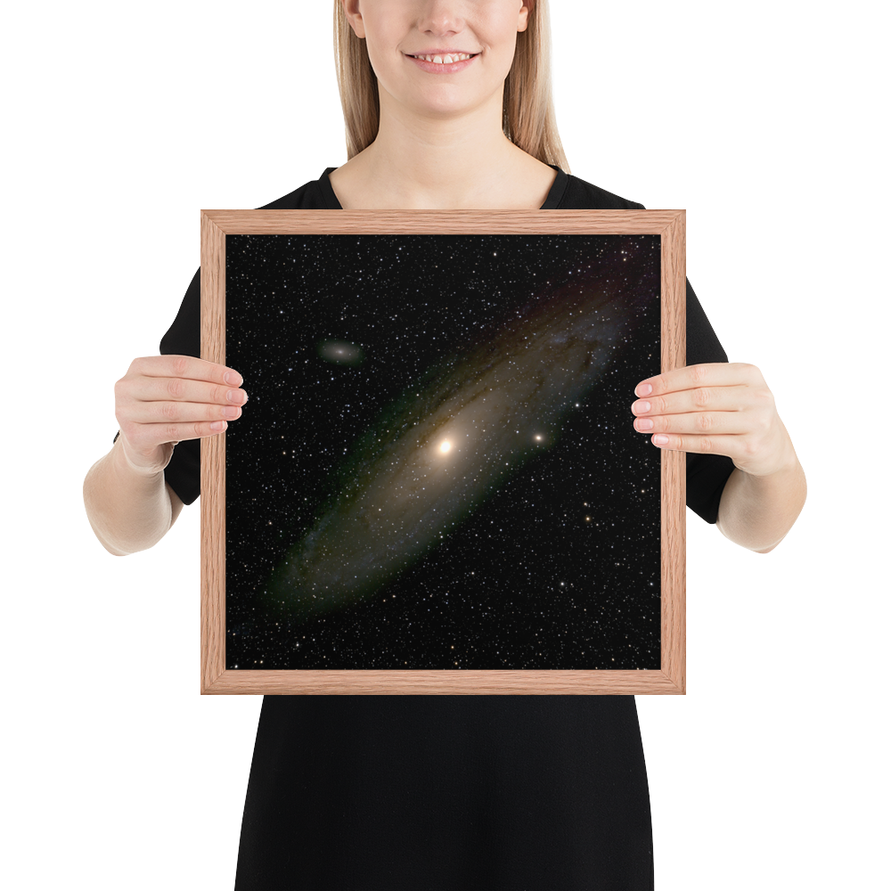 Andromeda Galaxy Unveiled: Premium Framed Astrophotography Luster Print