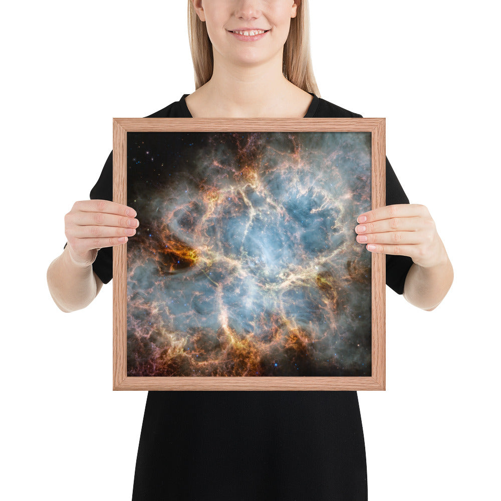 Crab Nebula from JWST Print with Frame in Galactic Sizes