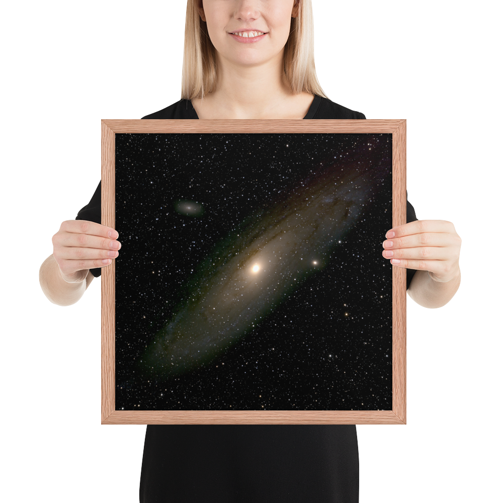 Andromeda Galaxy Unveiled: Premium Framed Astrophotography Luster Print