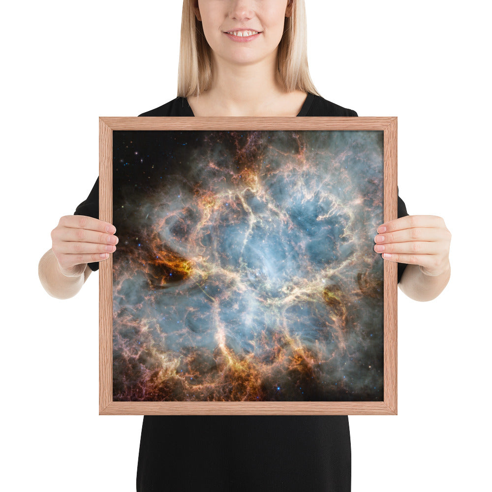 Crab Nebula from JWST Print with Frame in Galactic Sizes
