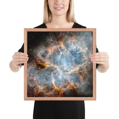 Crab Nebula from JWST Print with Frame in Galactic Sizes