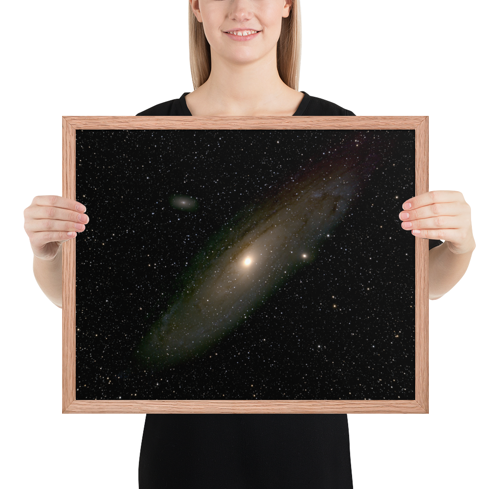 Andromeda Galaxy Unveiled: Premium Framed Astrophotography Luster Print