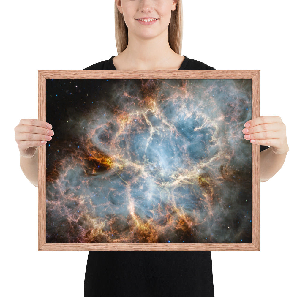 Crab Nebula from JWST Print with Frame in Galactic Sizes