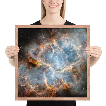 Crab Nebula from JWST Print with Frame in Galactic Sizes