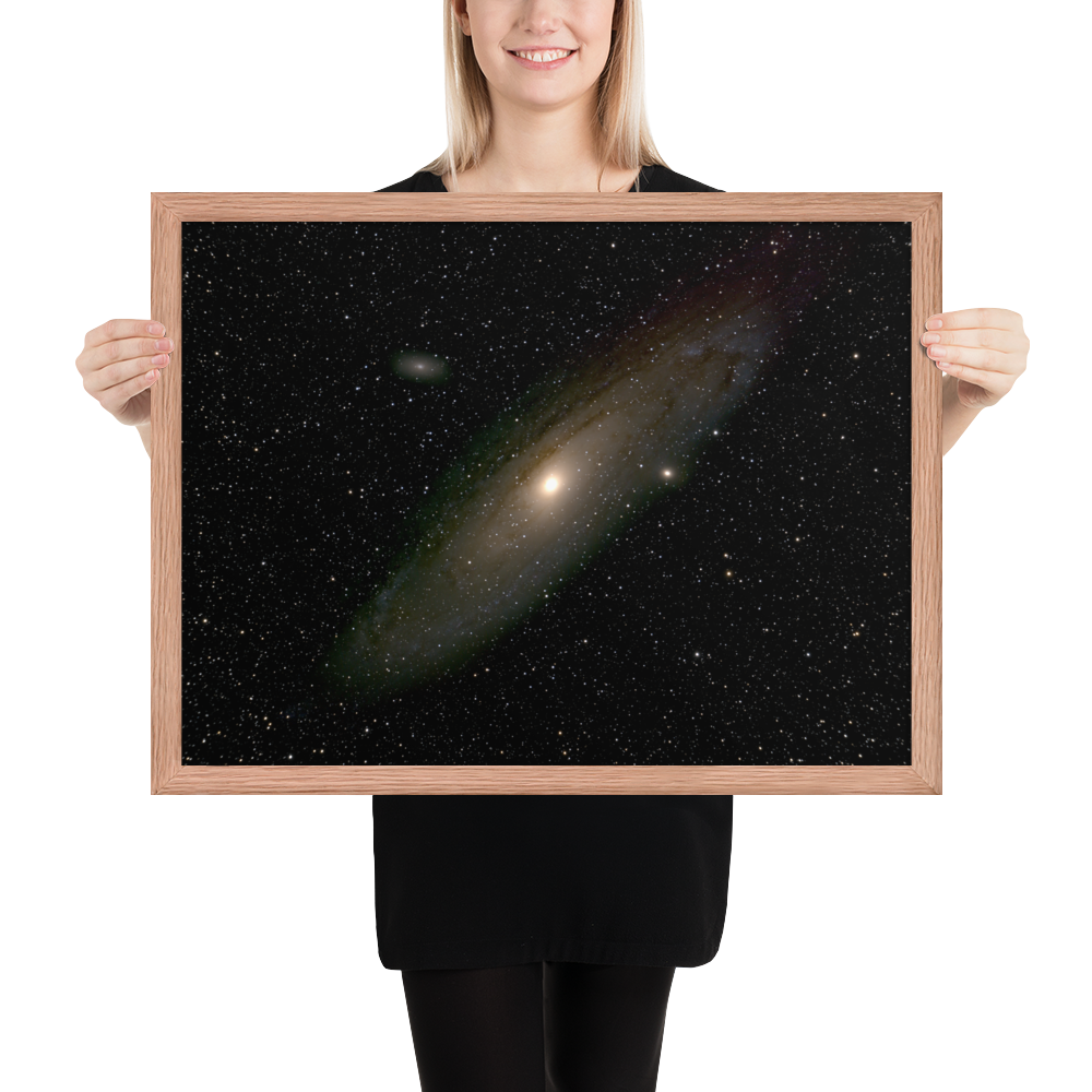 Andromeda Galaxy Unveiled: Premium Framed Astrophotography Luster Print