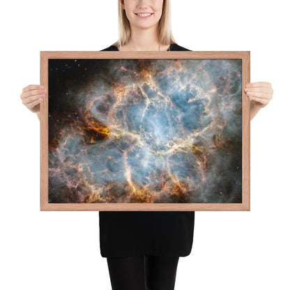Crab Nebula from JWST Print with Frame in Galactic Sizes