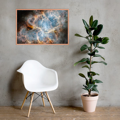 Crab Nebula from JWST Print with Frame in Galactic Sizes