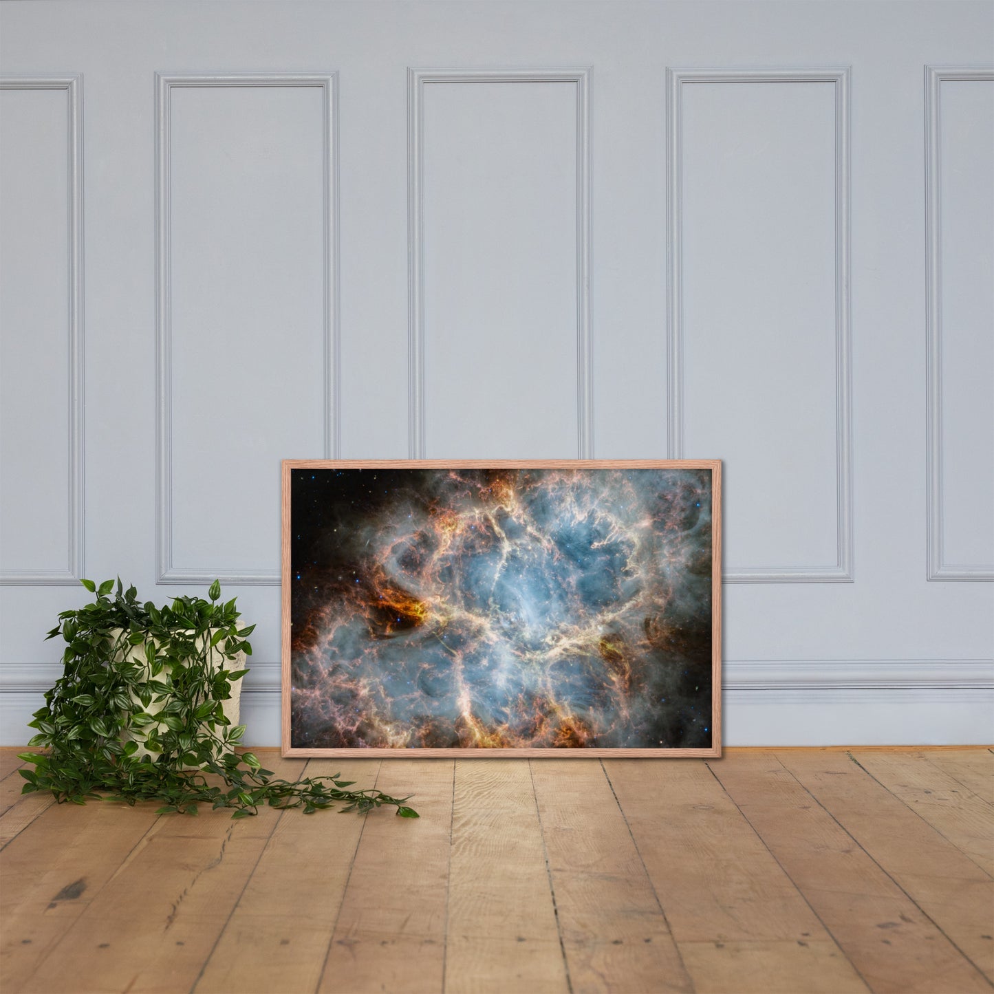 Crab Nebula from JWST Print with Frame in Galactic Sizes