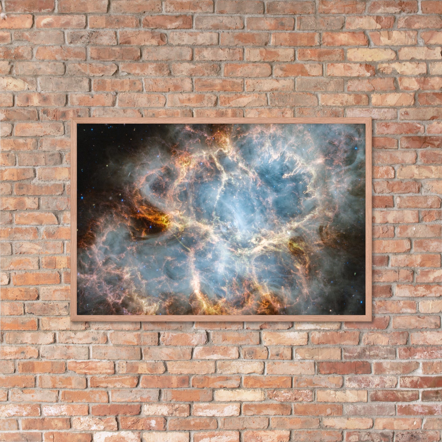 Crab Nebula from JWST Print with Frame in Galactic Sizes