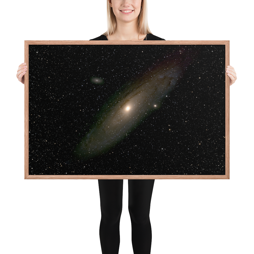 Andromeda Galaxy Unveiled: Premium Framed Astrophotography Luster Print