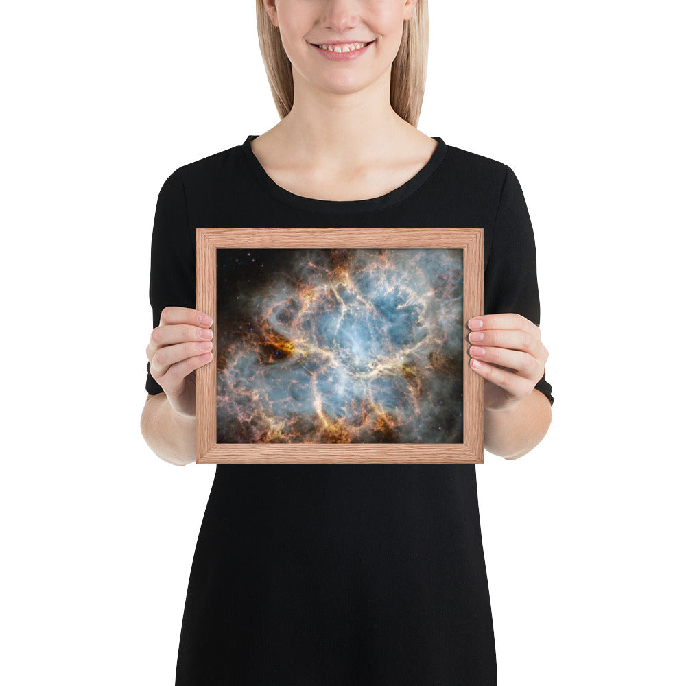 Crab Nebula from JWST Print with Frame in Galactic Sizes