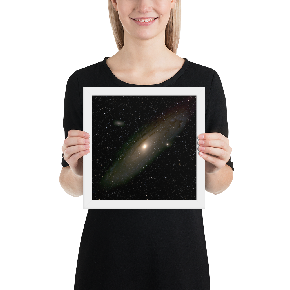 Andromeda Galaxy Unveiled: Premium Framed Astrophotography Luster Print