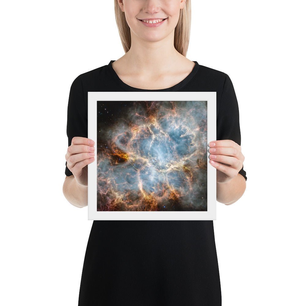 Crab Nebula from JWST Print with Frame in Galactic Sizes