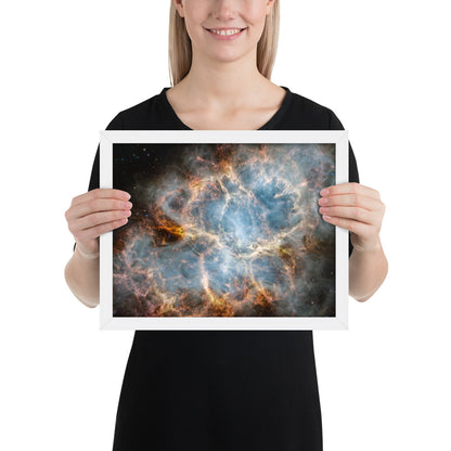 Crab Nebula from JWST Print with Frame in Galactic Sizes