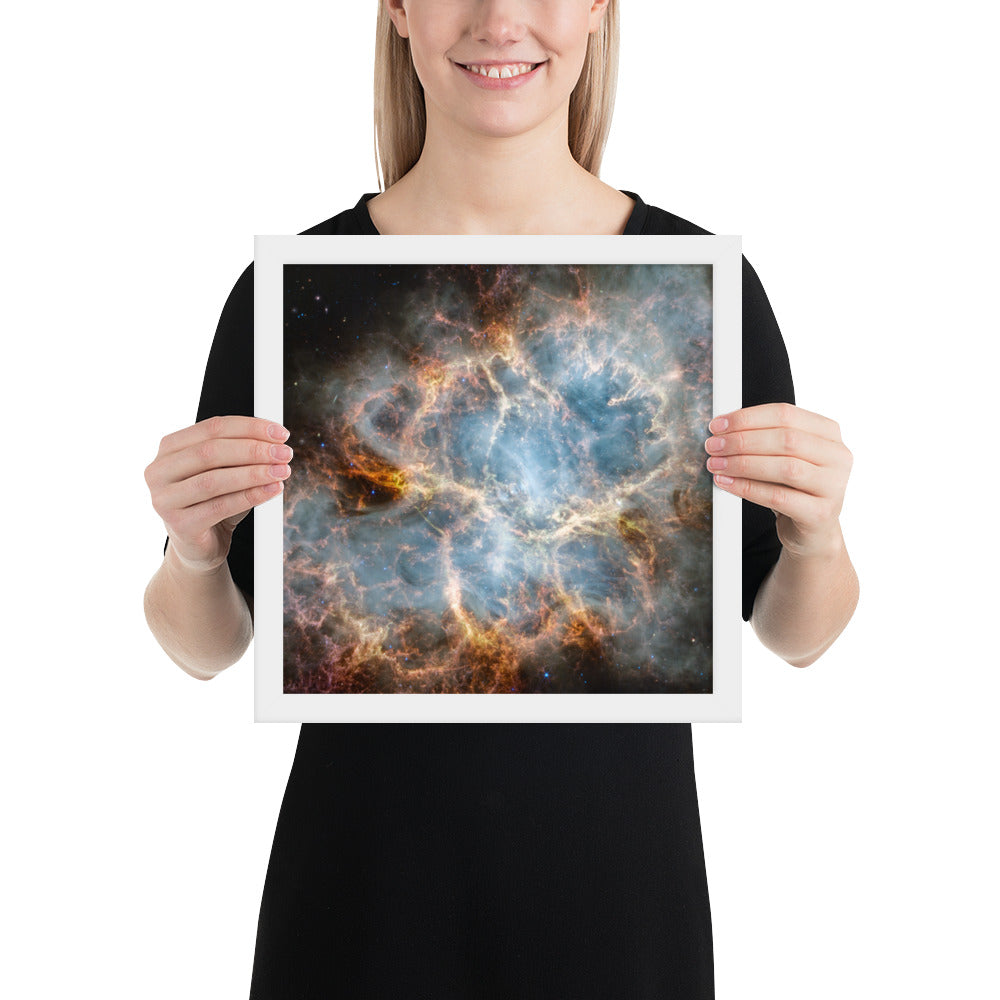 Crab Nebula from JWST Print with Frame in Galactic Sizes