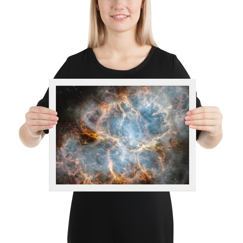 Crab Nebula from JWST Print with Frame in Galactic Sizes
