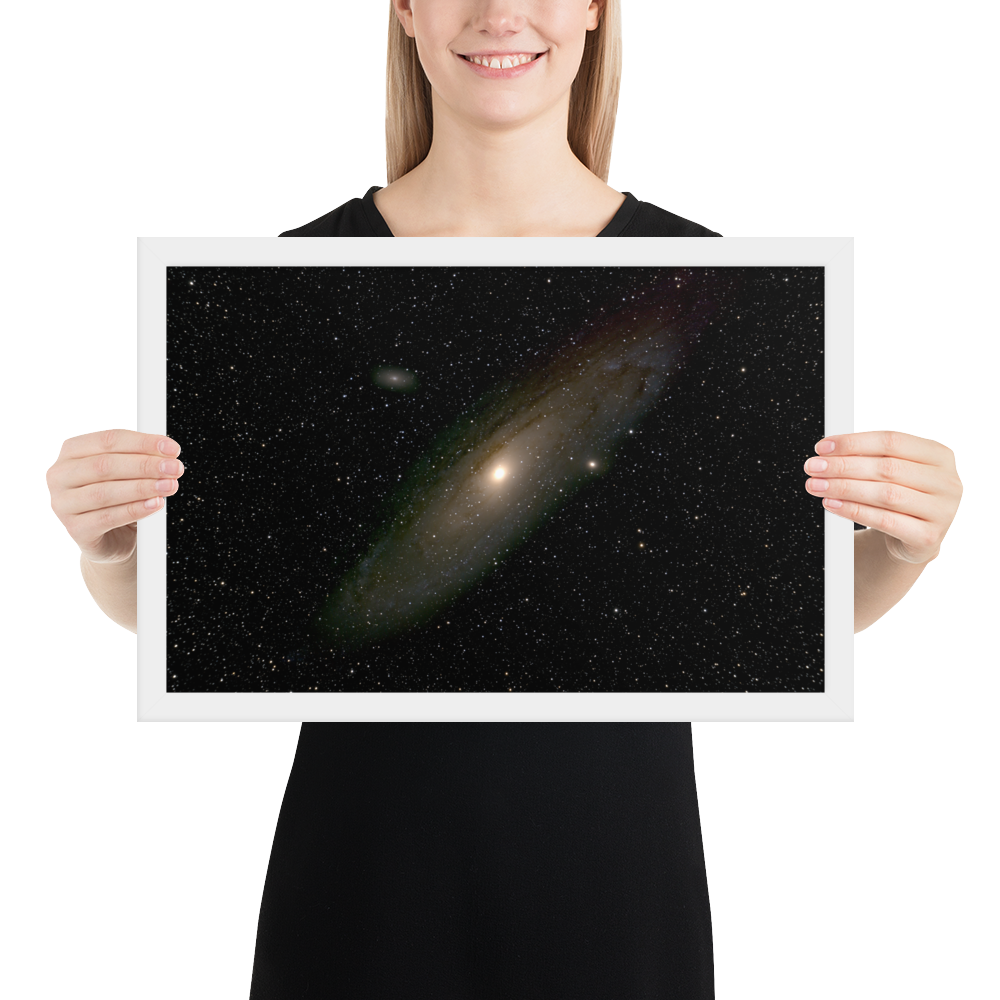 Andromeda Galaxy Unveiled: Premium Framed Astrophotography Luster Print