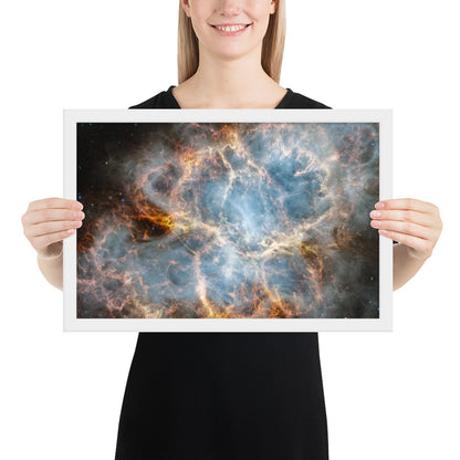 Crab Nebula from JWST Print with Frame in Galactic Sizes