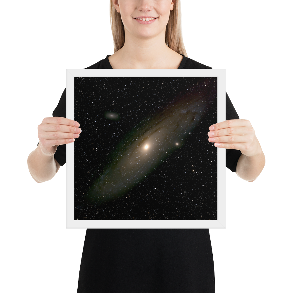 Andromeda Galaxy Unveiled: Premium Framed Astrophotography Luster Print