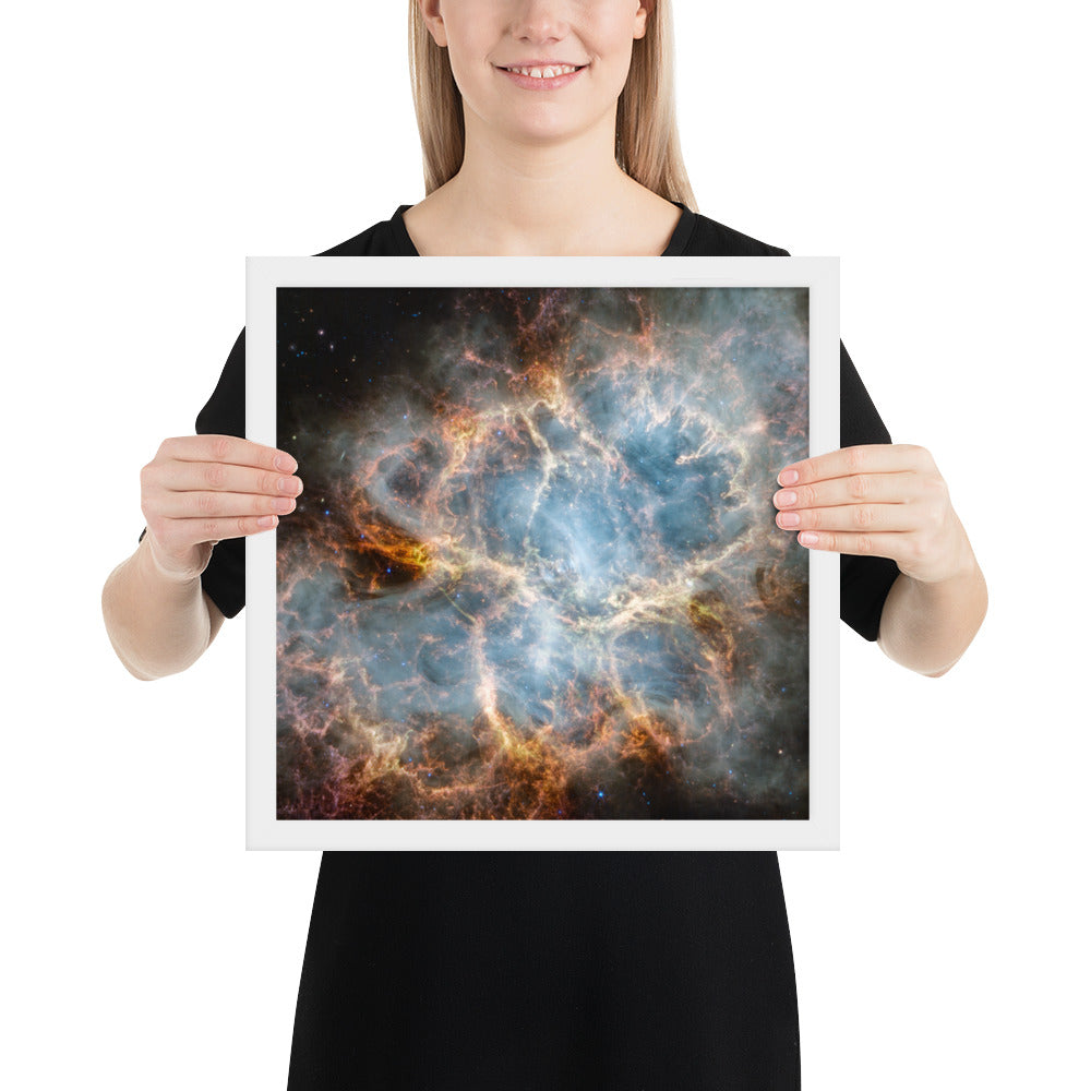 Crab Nebula from JWST Print with Frame in Galactic Sizes