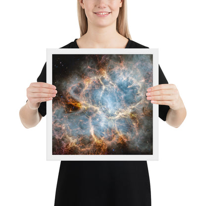 Crab Nebula from JWST Print with Frame in Galactic Sizes