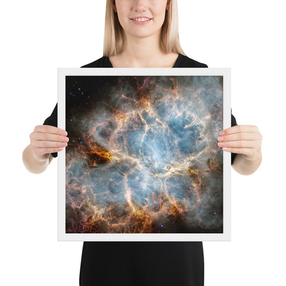 Crab Nebula from JWST Print with Frame in Galactic Sizes