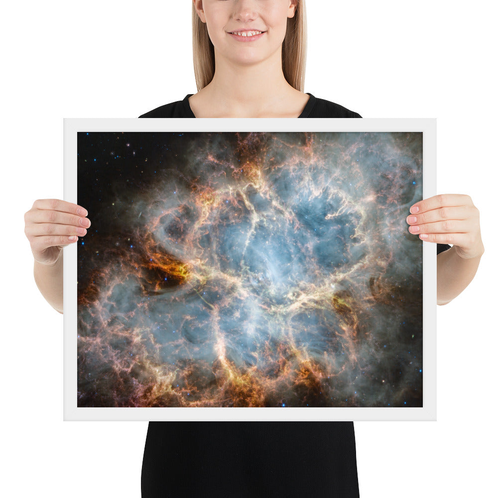 Crab Nebula from JWST Print with Frame in Galactic Sizes