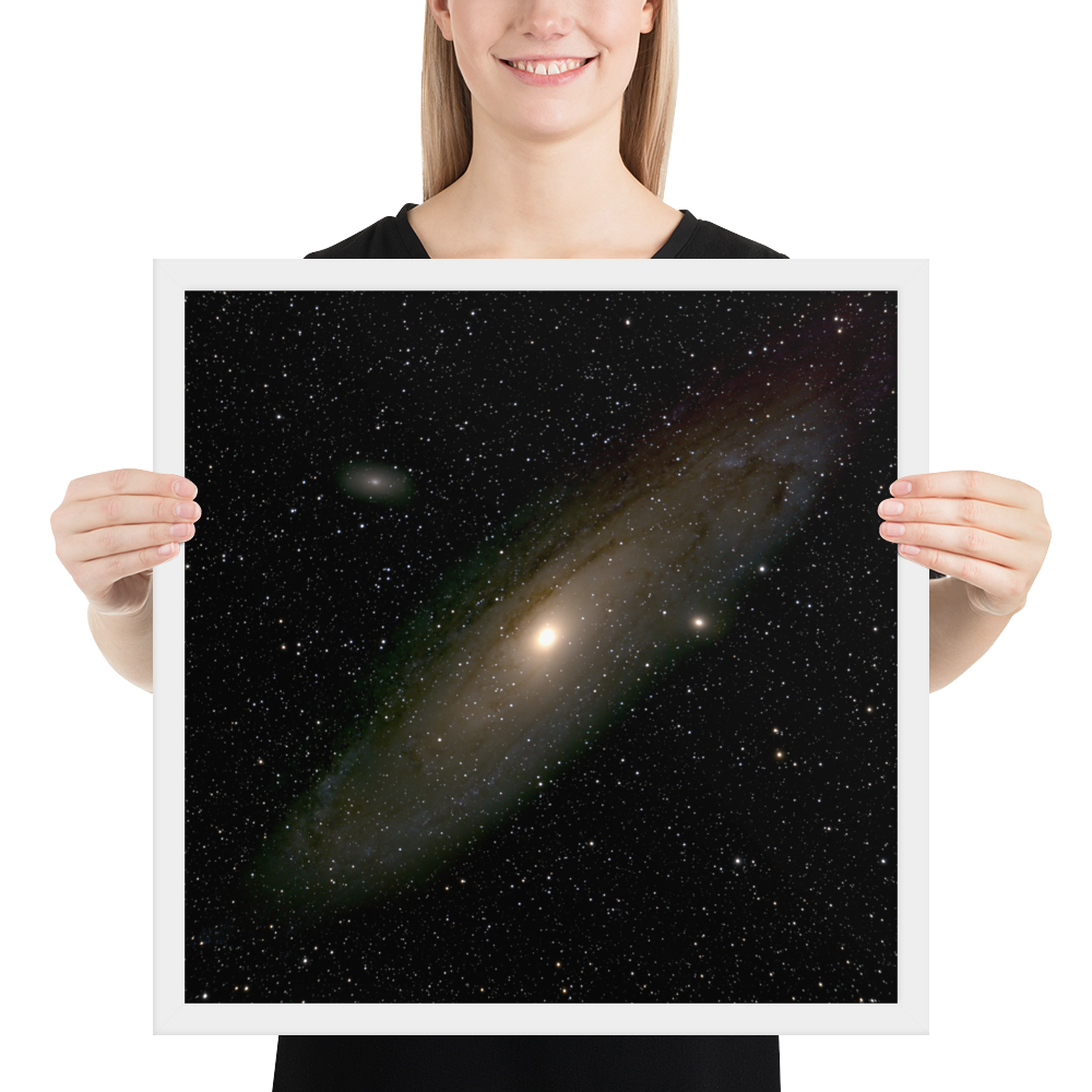 Andromeda Galaxy Unveiled: Premium Framed Astrophotography Luster Print